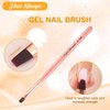 INENK Pink Nail Art Clean Up Brushes for Cleaning Polish Mistakes on the Cuticles, Acetone Resistant Nail Brush, Fingernail Cleaning Brushes for Nail Art and Designs (Round&flat&Bevel)