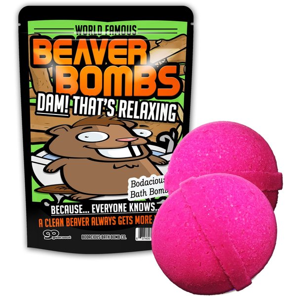 Beaver Bombs Pink Bath Balls Funny Beaver Gags for Friends Stocking Stuffers for Men Crazy White Elephant Ideas Dirty Santa Pink Bath Bombs XL Bath Fizzers for Adults Weird Novelty Bath Products