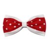 Red Polka Dot and White Stripe Hair Bow-retro, 50s, Cute-for Teens, for Girls, for Women (Barrette)