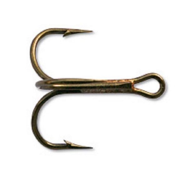 Mustad Classic Round Bend Treble Hook (Pack of 25), Bronze, 8
