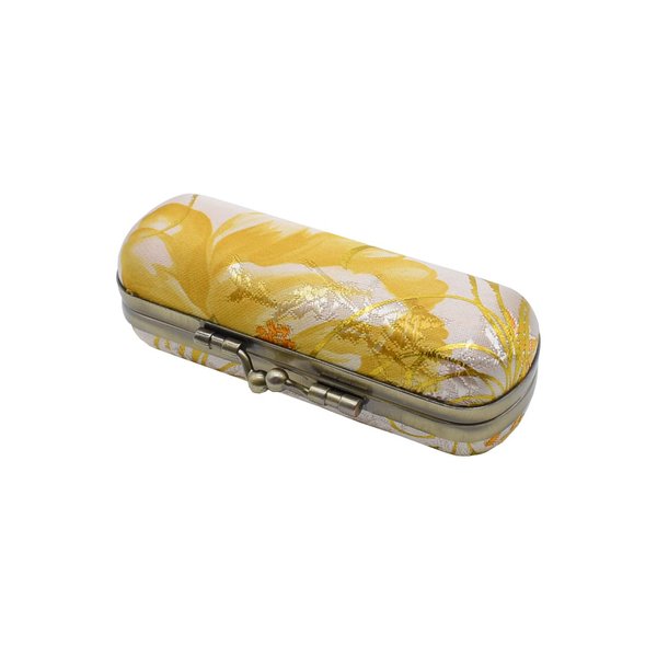 BCQLI Ladies Floral Lipstick Case Holder with Mirror,Makeup Cases for Women (White)