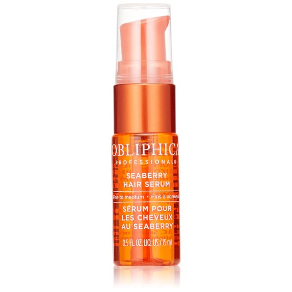 Obliphica Seaberry Leave in Hair Serum for Fine & Medium Hair - Vitamins and Omegas for Frizz Free & Nourished Hair - Hair Serum for Dry Hair and Growth - 0.5 Fl Oz