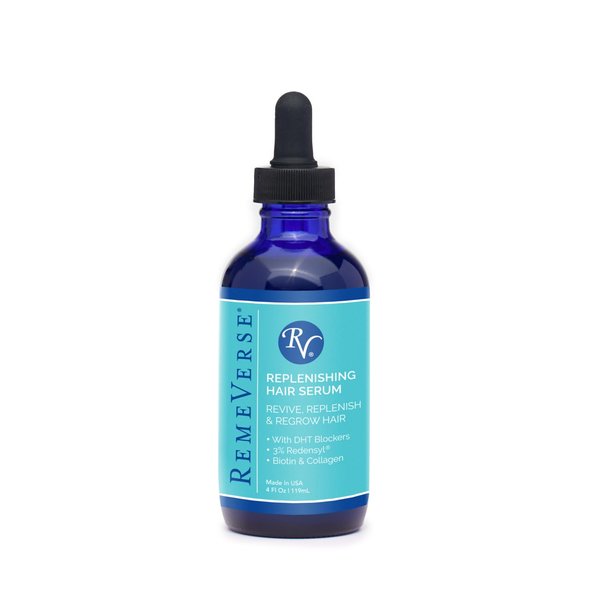 RemeVerse Replenishing Hair Serum with 3% Redensyl to Revive Thinning Hair, Mitigate Hair Loss, Encourage New Hair Growth. Contains Biotin, Collagen, Peptides, DHT Blockers, Vitamins (4 Fl Oz)