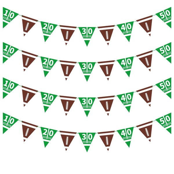 Football Party Supplies Football Paper Pennant Bunting American Football Theme Triangle Flags Banner for Birthday Party Decorations