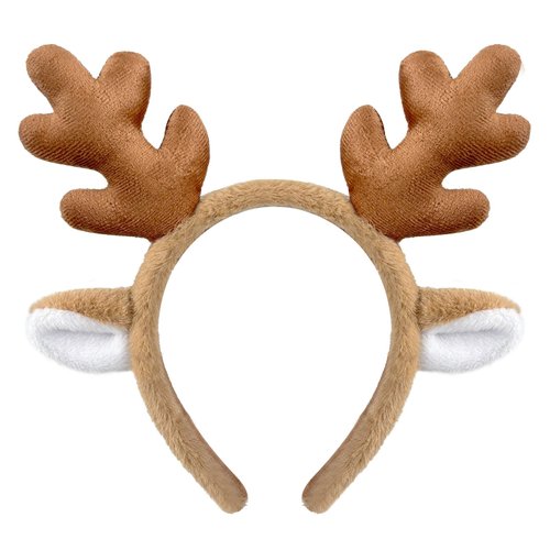 Dolkoic Cute Headband Reindeer Antlers Headband for Halloween Christmas Party Cosplay Costume Makeup Washing Face