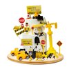 Ayearparty 30 pcs Construction Cake Toppers Mini Vehicles Cake Decoration Set Excavator Tower Crane Toys Traffic and Road Sign Decor Construction Theme Birthday Party Supplies Gifts for Kids Boys