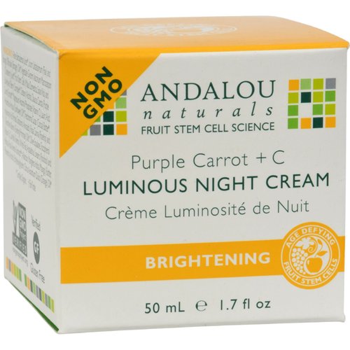 4 Pack of Andalou Naturals Luminous Night Cream Purple Carrot + C - 1.7 oz - - -