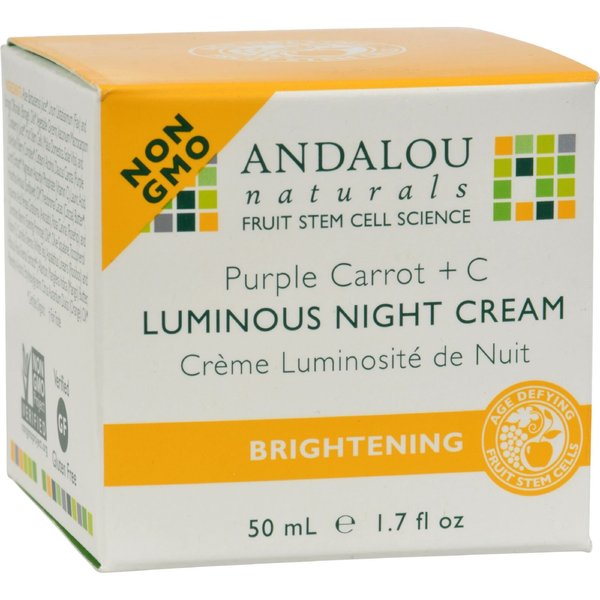 4 Pack of Andalou Naturals Luminous Night Cream Purple Carrot + C - 1.7 oz - - -