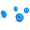 EUDAX 30mmx8mm Plastic Roll 2mm Dia Shaft Toys Wheel and 2mmx100mm STEM Shaft Round Rod Axles for DIY Toy RC Car Truck Boat Helicopter Model Part (Blue, 100pcs)