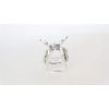 Small shiny silver metal three bows hair claw clip with crystals