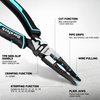 DURATECH 6-in-1 Needle Nose Pliers, 8.5" Multipurpose Long Nose Pliers with Wire Stripper/Crimper/Cutter Function, Heavy Duty Multifunctional Electrician Pliers for Crimping, Stripping, Shearing