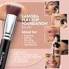 LAMORA Foundation Brush for Liquid Makeup - Kabuki Face Brush for Cream, Powder, Blush, and Concealer - Flat Top Blending, Buffing, Stippling Brush
