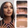 YGP Bob Wigs Human Hair 200 Density 13x4 HD Transparent Lace Front Bob Wigs Pre Bleached Tiny Knots Glueless Wigs for Women Natural Black 8 Inch