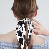 4 PCS Cow Print Hair Band Bowknot Elastic Hair Ties Non-Slip Bowknot Elastic Hair Tie Ropes Spotted Rabbit Bunny Ear Bow Hair Tie Rabbit Bunny Ear Bow Ponytail Holder Scrunchie for Women Girls