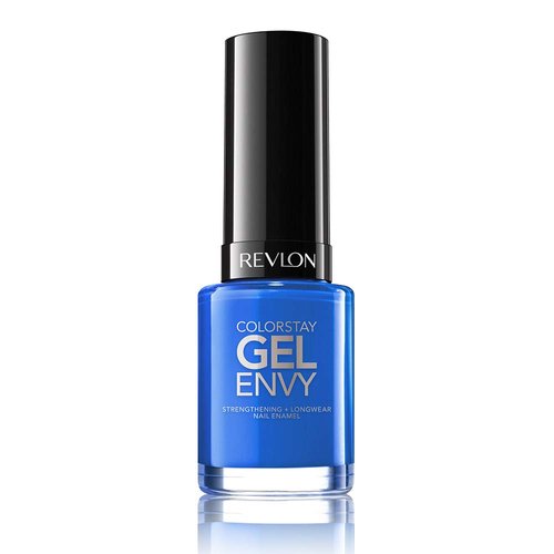 Revlon ColorStay Gel Envy Longwear Nail Polish, with Built-in Base Coat & Glossy Shine Finish, in Blue/Green, 440 Wild Card, 0.4 oz