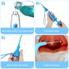 Nuanchu Tonsil Stone Remover Set, 1 Manual Pump Type Low Pressure Irrigator Oral Water Pick, 1 Tonsil Stone Remover with LED Light, 1 Stainless Steel Removal Tool and 100 Long Swab
