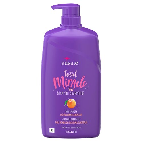 Aussie Total Miracle with Apricot & Macadamia Oil, Paraben Free Shampoo, 26.2 fl oz