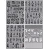 JMEOWIO 3D Embossed Black White Flower Nail Art Stickers Decals Self-Adhesive Pegatinas Uñas 5D Leaves Lace Nail Supplies Nail Art Design Decoration Accessories 4 Sheets