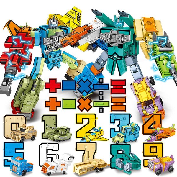 Siiziitoo Number Robots Transforming Action Figure Toys,Number Bots Toys, School Classroom Rewards, Carnival Prizes, Preschool Educational STEM Math Toys for Kids Boys Girls