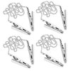4 Pcs Bib Holder Clip Dental Bib Clips Napkin Clip Chain Lanyard with Ball Chains Metal Napkin Holder Clips Reusable Bib Chain Clips for Adults Elders Clamp Napkin Neck Chain Clips Race Bib Clips