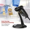 Esky Barcode Scanner with Stand, Wired Handheld Bar Code Scanner with Adjustable Stand, Automatic 1D USB Laser Scanner Support Windows/Mac/Linux for Store, Supermarket, Warehouse, Library