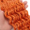 24inch Ocean Wave Braiding Hair Extensions 3packs Long Deep Curly Wave Braid Hair Synthetic Twist Ripple Crochet Deep Wave Braids Hair for Women 100g/pack(24",Orange)