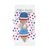 Koolgil 4Th of July Independence Day Amercian Flag Element Hair Clip Double Layer Swallowtail Bowknot Hair Clip and Stripe Stars Hair Clip for Children and Young Women (C-Red White Blue Ice Cream)