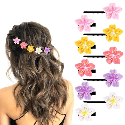 10 Pcs Flower Hair Clips Flower Alligator Clips Girls Hair Pins Barrettes Cute Hair Accessories MGPFERD