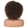 Fancy Hair Short Kinky Curly Wigs Ombre Brown Side Part Afro Wigs for Black Women Synthetic Yanky Twist Out Wig Natural Hairstyle for Daily Use (1B/30)