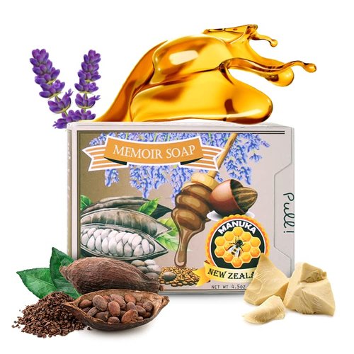 Memoir Natural Sensitive Baby Soap – New Zealand Manuka Honey, Lavender Oil, Probiotic | Great for Atopic Dermatitis, Eczema, Psoriasis, Itchy, Dry & Sensitive Skin | 4.5oz | Body Wash, Shampoo