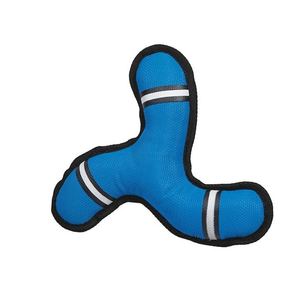 MPP Big Dog Toys! Tough-structable Canvas Toss Play for Aggressive Persistent Chewers (10.5 Boomerang Toss), Blue