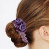 4 PCS Rose Flower Lace Hair Scrunchies Ties Elastics Rubber Bands Hairbands Rubber Bands Hairbands Ponytail Holders Floral Headbands Stretchy Elastic Hair Band Scrunchy Ponytail Holder Hair Accessorie