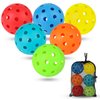 Pickleball Balls, 6 Pack 40 Holes Outdoor Pickleball Balls with Mesh Bag for Sport Indoor Play, High Elasticity & Durable Pickle Balls for All Style Pickleball Paddles, Gifts for Pickleball Lovers