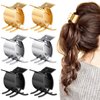 6 Pcs Small Metal Hair Clips Metal Hair Claw Clips for Women Girls Metal Bangs Mini Claw Clips Tiny Hair Clips Non Slip Hair Jaw Clips Hair Clamps Hair Pin Hair Accessories, Black, Gold, Silver