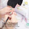 spacepower 4 Pcs (2 Pair) UV Gloves for Nails: UPF 50+ Anti UV Gloves for Gel Nail Lamp, Protection Gloves for Manicures Skin Care (Black Pink)