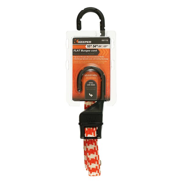 Keeper 06119 Adjustable Flat Bungee Cord, Multicolor