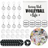 JarThenaAMCS 110Pcs Volleyball Party Favors Set Volleyball Keychain Stress Ball Hair Scrunchies Bracelet Waterproof Cosmetic Bags Stickers for Sports Party Supplies School Rewards