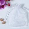 Stratalife 5X7 Organza Bags White Drawstring Bags Jewelry Bag Drawstring Pouch Tulle Small Mesh Gift Bags Favor Bags for Wedding Party Mesh Gift Bags 100PCS (White)