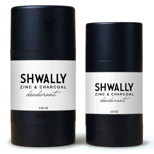 Shwally Zinc & Charcoal Deodorant – A True Natural, Tallow-Based & Effective Deodorant for Men & Women –– Aluminum Free with Coconut & Arrowroot – Lasts 4X Longer (Eucalyptus + Peppermint, 2.5 oz)