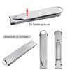 XGIZMOO Nail Clippers for Natural Finger Nails Ultra Thin Mini Travel Portable Folding Wide Jaw Cutter with Glass Nail File Curved Trimmer for Fingernail Toenail, with Keychain(X021DB-S)
