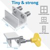 Sliding Window Locks,Window Locks for Horizontal Sliding Windows,Window Security Lock with Key,Adjustable Aluminum Easv to Install Window Stopper,Window Locks for Up and Down Windows (4 Sets Silver)