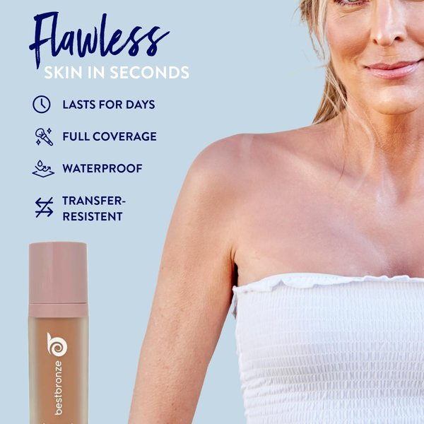 Best Bronze Bombshell Body & Leg Makeup - Waterproof Leg Makeup & Body Foundation - Body Makeup for Scars, Varicose Veins Cover Up & Leg Concealer (C10 Tan Honey)