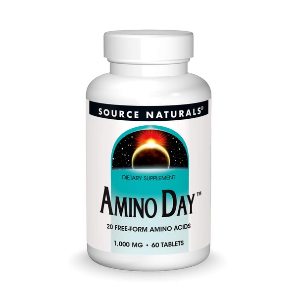 Source Naturals Amino Day - 20 Free Form Amino Acids Supports Quality Dieting During Nutrition - 60 Tablets