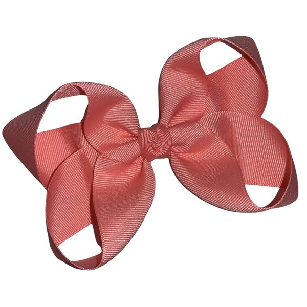 Solid Coral Boutique Hair Bow 5" MADE IN USA