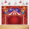 Red Circus Backdrop 7x5FT Carnival Theme Tent Photography Background Circus Amusement Park Fireworks Balloon Banner for Newborn Baby Shower Birthday Party Decorations Supplies (84x60 inch)