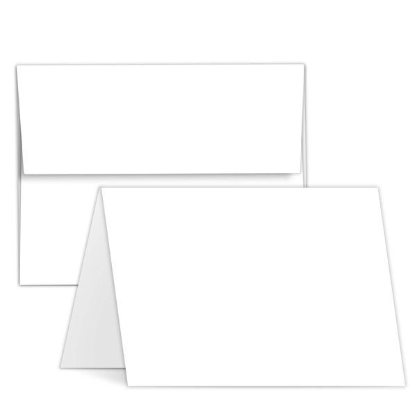 Greeting Cards Set – 5x7 Blank White Cardstock and Envelopes Perfect for Business, Invitations, Bridal Shower, Birthday, Interoffice, Invitation Letter, Weddings and All Occasion – Bulk Set of 50