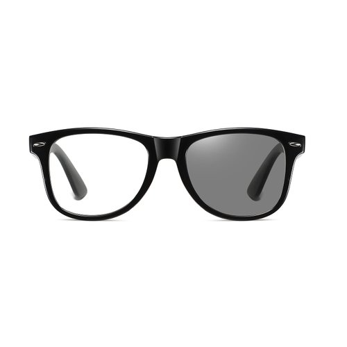 ZAMGIC Photochromic Day Night Sunglasses Blue Light Blocking Glasses for Men and Women Retro Rectangle Black Frame Photochromic Lens
