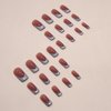 DANMANR Pink Press on Nails French False Nails Art Full Cover Acrylic Square Fake Nails for Women and Girls 24PCS