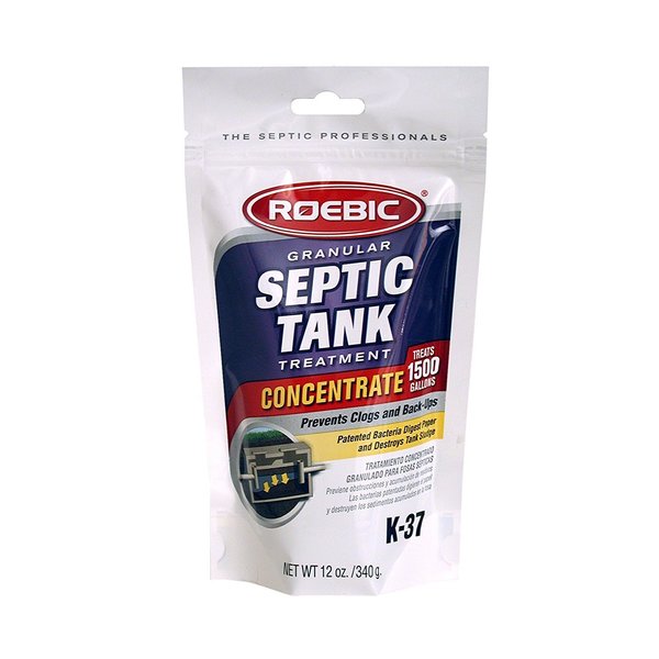 Roebic K-37-BAG Granular Septic Tank Treatment Concentrate, Removes Clogs, Environmentally Friendly Bacteria Enzymes Safe for Toilets, Sinks, and Showers, 12 Ounces