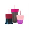 Boon Snug Silicone Sippy Cup Lids and Straws - Includes 3 Lids and 3 Straws - Convert Any Kids Cups or Toddler Cups into Straw Sippy Cups - Toddler Feeding Supplies and Travel Essentials - Pink